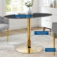thumbnail image 6 of Modway Verne 48" Modern Artificial Marble & Metal Dining Table in Black/Gold, 6 of 6