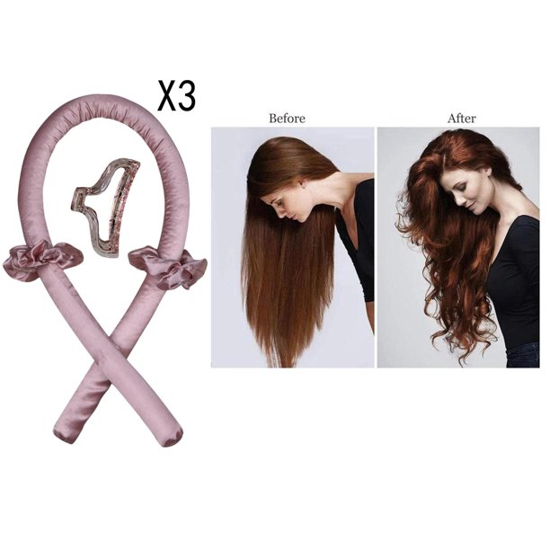3x Conjuntos de rodillos de pelo curvante sin calor, rulos de vestir de pelo de salón, res de pelo hacen que el cabello sea suave brillante - Ro Baoblaze Varilla para rizar sin calor