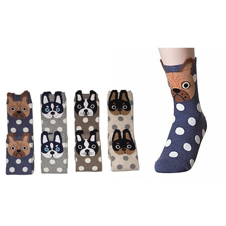 

Women s Cute Art Cartoon Colorful Casual Crew Cotton Animal Socks