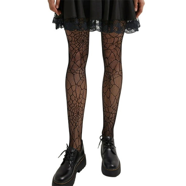LSFYSZD Women's See Through Pantyhose Spider  Pattern Slim Fit AntiSlip Foot Wrapped Elastic