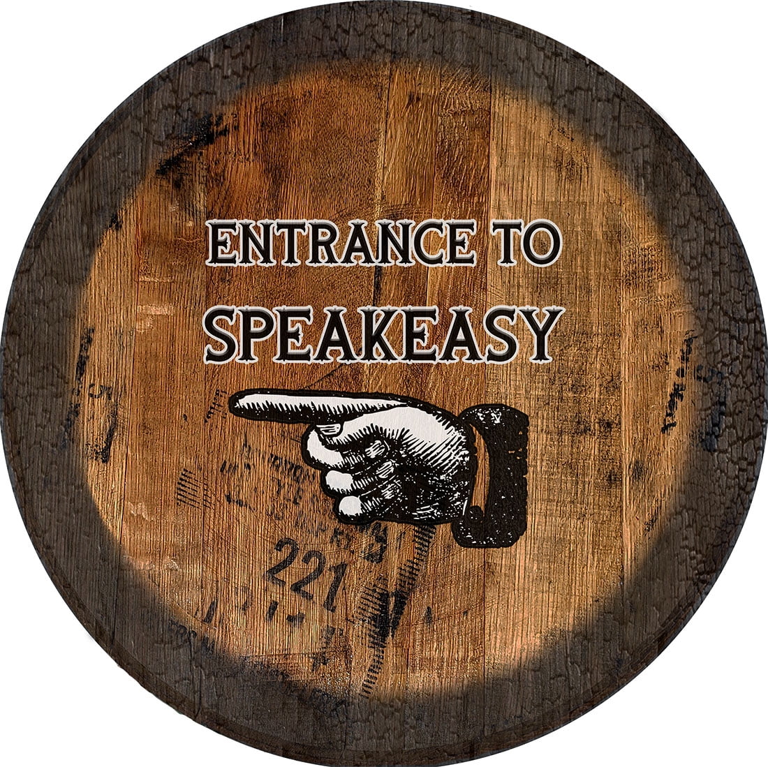 Speakeasy Entrance Speakeasy Sign Large Oak Whiskey Barrel Wood Wall
