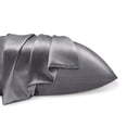 thumbnail image 4 of ZHAOCHENG Funda de almohada de seda satinada para cabello y piel, juego de 2 fundas de almohada de tamaño estándar en gris oscuro, funda de almohada súper suave con cierre de sobre (20 x 26 pulgadas), 4 of 5