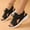 Black, variant on Womens Wedge Heel Sandals Fish Mouth Casual Walking Platform Shoes Orange Size 9