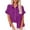 Purple, variant on LYXSSBYX Summer Blouses for Women 2024 Short Sleeve Fashionable Women's Summer Turn-down Solid Short Sleeved Casual Tops