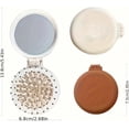 thumbnail image 5 of 1PC Apricot Color Mini Cute Comb & Mirror Set,Round Portable Air Cushion Massage Comb with Foldable Pocket Mirror,Compact Hair Styling Tool for Women & Girls.,White, 5 of 5