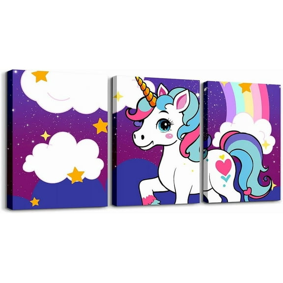 Hieng Rainbow Butterfly Canvas Wall Art for Kids Girls Living Room Bedroom Unframed Girls Butterfly Picture Wall Painting Home Decor Beautiful Bathroom Office Wall Decor Artwork Posters