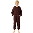thumbnail image 3 of Warm Cozy Lined Romper Jumpsuit Boys Girls Outfit With Grip Soles Clothes, 3 of 6