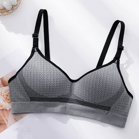 Snap Deal: Womens Bras Underwire  Sujetadores para mujer con aros  Girls Bra Underwear Seamless With Cups Without Steel Rings Gathered Comfortable Bra SOPATENOR Black XL