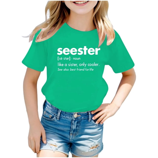 TZEWGL Summer Short Sleeve Letter Printed Tunic Tees For Child Clothes For Baby size 2-3T
