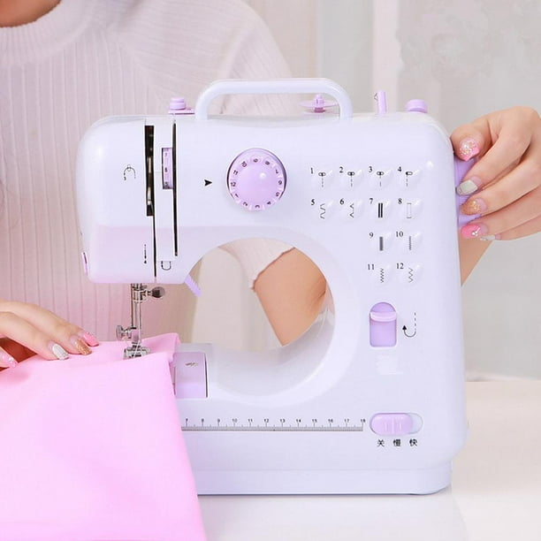 Tebru Household Handheld Tailor Electric Sewing Machine with 12 Floral