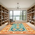 thumbnail image 2 of ODIKA 5x7 Machine Washable Non-Slip Area Rug, Geometric Teal High Traffic Rug, Blue, 1049403, 2 of 7