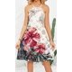 thumbnail image 2 of ZHAOCHENG Vestido informal de verano para mujer, estilo halter, de crochet, con aberturas, corte en A, estilo bohemio, con estampado floral y bolsillos, 2 of 5