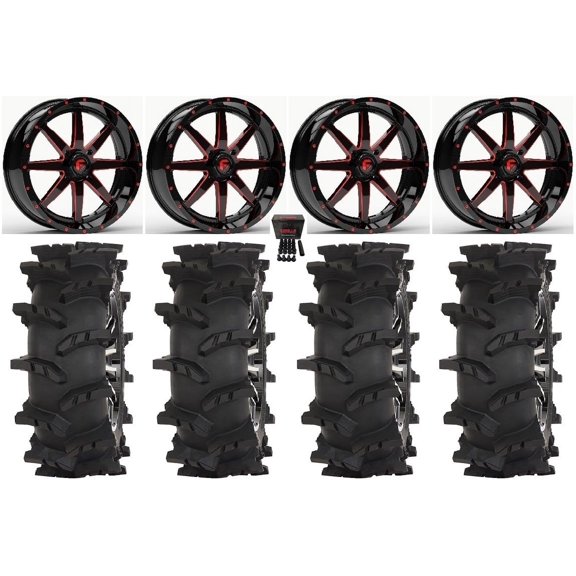 Fuel Maverick 22" Wheels Red 37" Outlaw Max Tires Can-Am Commander Maverick Renegade Outlander Defender