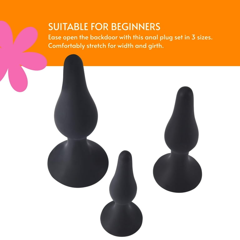 Sweet Vibes - Anal Plug Adult Toy - 3-Pack Butt Plug Training Kit for  Beginners and Advanced Users - Silicone Plug Set Butt Toy with Flared Base  Prostate Sex Toys for Men,