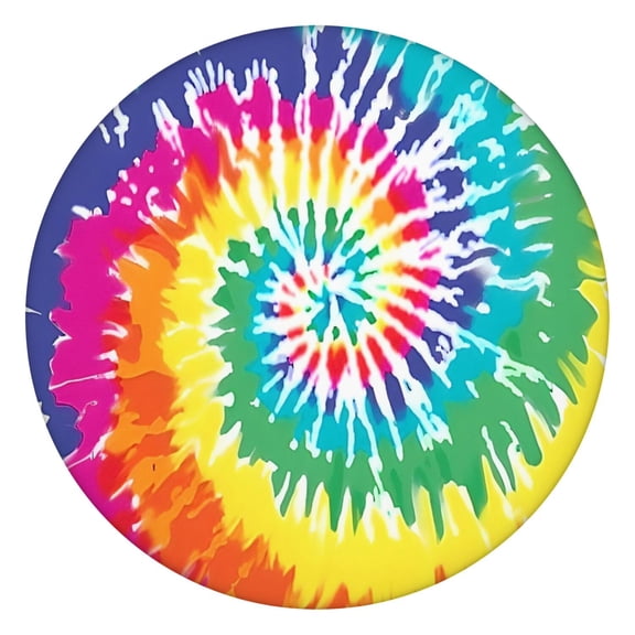 Colorful Tie Dye Pattern Round Fitted Tablecloth with Elastic Edge,Dining Table Cover Waterproof,Outdoor Round Tablecloth for Camping,Dining,Indoor and Outdoor