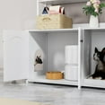 thumbnail image 6 of 52 Inch Large Litter Box Enclosure with Shelves and Doors, Modern Cat Litter Box Furniture Hidden, Wooden Cat Washroom Furniture with Scratch Pad, 6 of 8