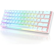HK GAMING GK61 Mechanical Gaming Keyboard | 61 Keys RGB  Backlit for PC/Mac ( White, Gateron Optical Blue)