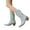 Blue, variant on Women's Embroidered Western Cowboy Boots Pointed Toe Mid Calf Cowgirl Booties Knee Length Wide Calf Riding Boots White 6.5