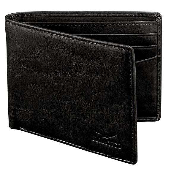 Cartera plegable Claasico para hombre de piel auténtica RFID con identificación