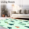 thumbnail image 2 of ODIKA 5'x7' Machine Washable Non-Slip Area Rug, Christmas Tree Holiday High Traffic Rug, Teal, 502191, 2 of 7