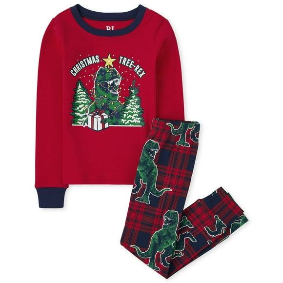 Conjunto de pijama de algodón Christmas Tree-Rex de The Children's Place