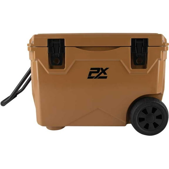ProMaxx CLR80071C 50-Quart Sportsman Cooler With Wheels And Pull Handle Coffee