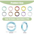 thumbnail image 2 of 20Pcs 10 Colors 24.5mm UV Plating Gradient Color Spring Gate Rings Zinc Alloy Spring O Rings Round Carabiner Snap Clips Spring Keyring O Buckles, 2 of 7