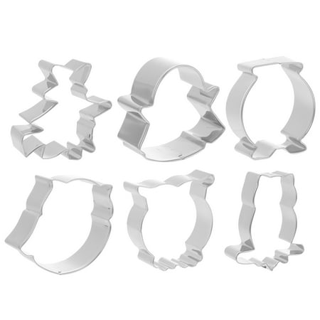 

OUNONA 6Pcs Stainless Steel DIY Molds Cookie Biscuit Molds Baking Tools (Silver)