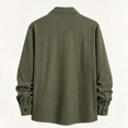 thumbnail image 3 of Jalioing Mens Corduroy Jacket Vintage Casual Long Sleeve Collared Button Down Jacket Business Fashion Solid Outerwear, 3 of 8