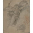 thumbnail image 2 of Follower of Charles Le Brun 12x14 Black Ornate Wood Framed Double Matted Museum Art Print Titled: An Allegorical Female Figure, 2 of 5