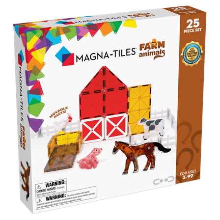 MAGNA-TILES Farm Animals 25-Piece Magnetic Construction Set, The ORIGINAL Magnetic Building Brand