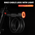 thumbnail image 2 of Candado para Bicicleta con Luz, Contraseña de Seguridad de 5 Dígitos, Cadena de Cable de Acero, Antirrobo para Bicicleta de Carretera, Color Negro., 2 of 5