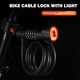 thumbnail image 2 of Candado para Bicicleta con Luz, Contraseña de Seguridad de 5 Dígitos, Cadena de Cable de Acero, Antirrobo para Bicicleta de Carretera, Color Negro., 2 of 5