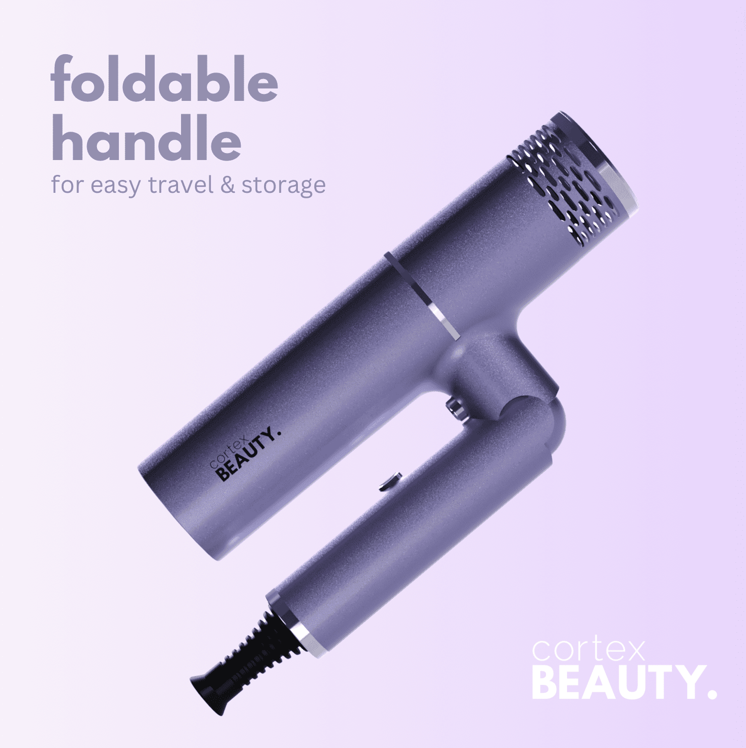 Cortex Beauty AirFold Ionic Foldable Dryer & Blowout Brush Set With 3 Heads Cortex Beauty - AirFold - Ionic Foldable Dryer + Blowout  main image 2