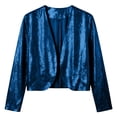 thumbnail image 4 of NominalSnug Womens Sequin Cardigan Open Front Long Sleeve Cropped Casual Jacket with Pockets Fall Outfits, 4 of 7