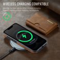 thumbnail image 4 of DG.MING Wallet Case for iPhone 16e 6.1inch,Detachable Magnetic Wallet Phone Case with RFID Blocking, Card Slot,Holder, Leather Phone Case for Men Women,Brown,For iPhone 16e, 4 of 9