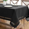 thumbnail image 1 of Mantel MIULEE de lino de poliéster negro impermeable 132 x 178 cm, 1 of 8