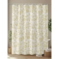 thumbnail image 4 of Farmhouse Yellow Standard Shower Curtain Set, Waterproof Shower Curtains for Bathroom, Vintage Flower Leaf Botanical Plant Washable Fabric Cloth Bath Curtain for Bathtub with Hooks 72x72 Inches, 4 of 6