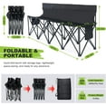 thumbnail image 3 of ABORON Portable Bench 4 Seat Soccer Benches for Team, Folding Sideline Bench for Sports Team Camping Chairs Foldable Sideline Soccer Bench with Carry Bag, Black-2 Pack, 3 of 9