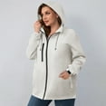 thumbnail image 3 of Plus Size Womens Rain Jacket with Hood Packable Lightweight Windbreaker Waterproof Thin Jackets Hiking Travel White L, 3 of 7