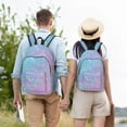 thumbnail image 4 of Disketp Fantasy Gradient print Canvas Backpack Lightweight Travel Daypack Student Rucksack Laptop Backpack-Medium, 4 of 5