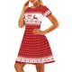 thumbnail image 1 of Vestido de fiesta con estampado retro de Navidad y cuello redondo para mujer Vestido de manga corta Pompotops ghjkhdj10090, 1 of 7
