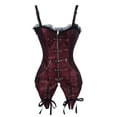 thumbnail image 3 of SAYFUT Fashion Women's Striped Gothic Overbust Corset Busiter Waist Training Shapewear With G-string Black/Red Plus Size S-2XL, 3 of 7
