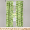 thumbnail image 4 of Ambesonne Flower Window Curtains, Chameleons on Branches, Each 28" W x 63" L, Mustard Cream Green, 4 of 4