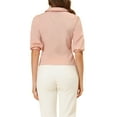 thumbnail image 3 of Allegra K Women's Sweet Short Bubble Sleeve Blouse Peter Pan Collar Peplum Tops, 3 of 6