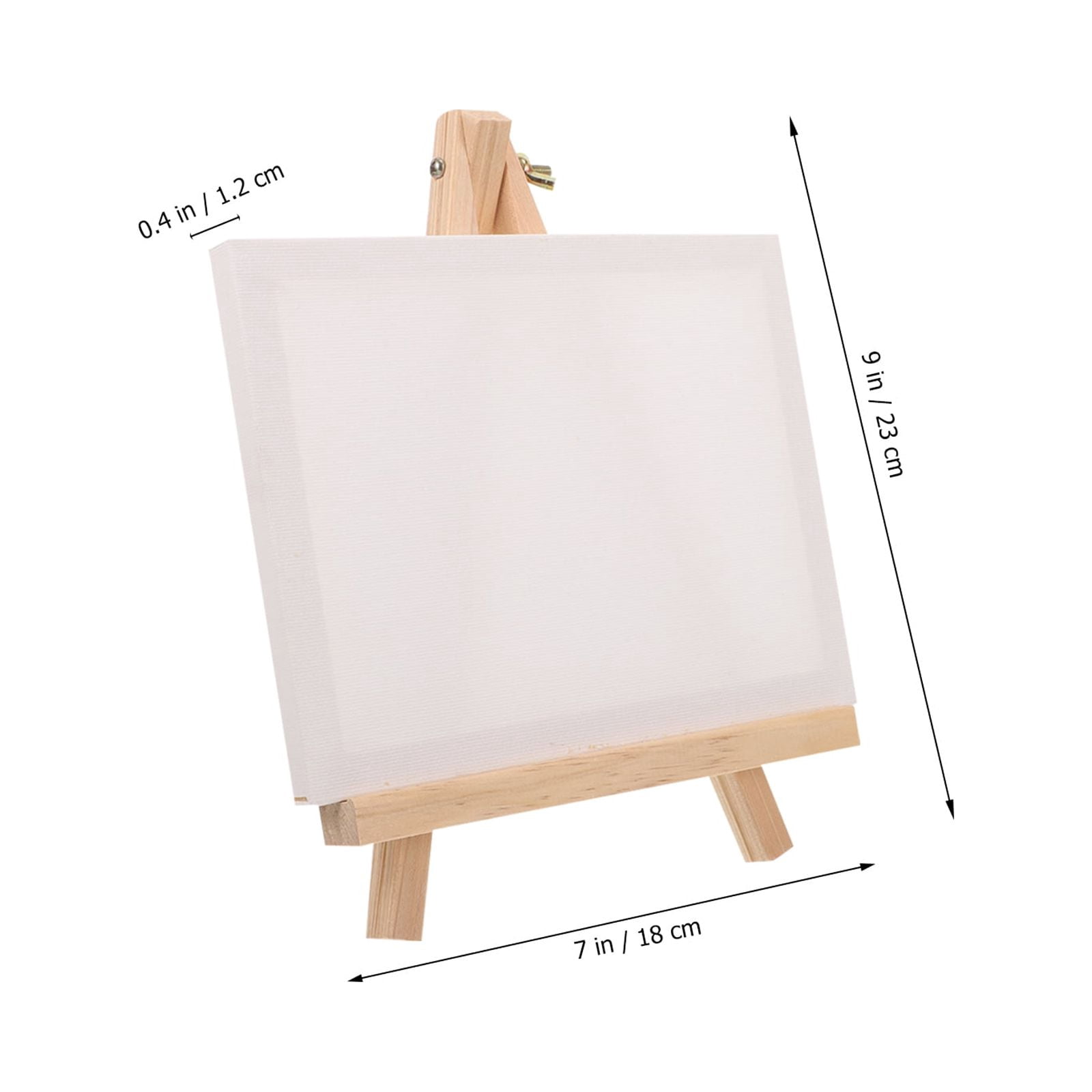 Worgeous  4 Sets Mini Canvas Canvases with Easel Kits Table Top Easels for Painting Child