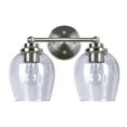 thumbnail image 5 of Aspen Creative 62335-08-2, Bathroom Vanity 2 Lights Fixture, 13-1/2" W x 9-3/4" H x 7" E, Clear Seeded Glass w/Brushed Nickel Finish, Bulb Not Included, 5 of 6