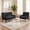 Black, variant on Wansaly 46.85" 2‑Seat Loveseat, Mid‑Century Tufted Linen Comfy Couch with Solid Wood Legs, Yellow, for Small Space Apartment
