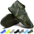 thumbnail image 2 of BOVAI - Waterproof Shoe Covers Rain Cover Boot Reusable Slip On Socks Footwear Silicone Rubber Shoes Protector Outdoor & Indoor Anti-Slip Stretchable (L, Cammo), 2 of 3