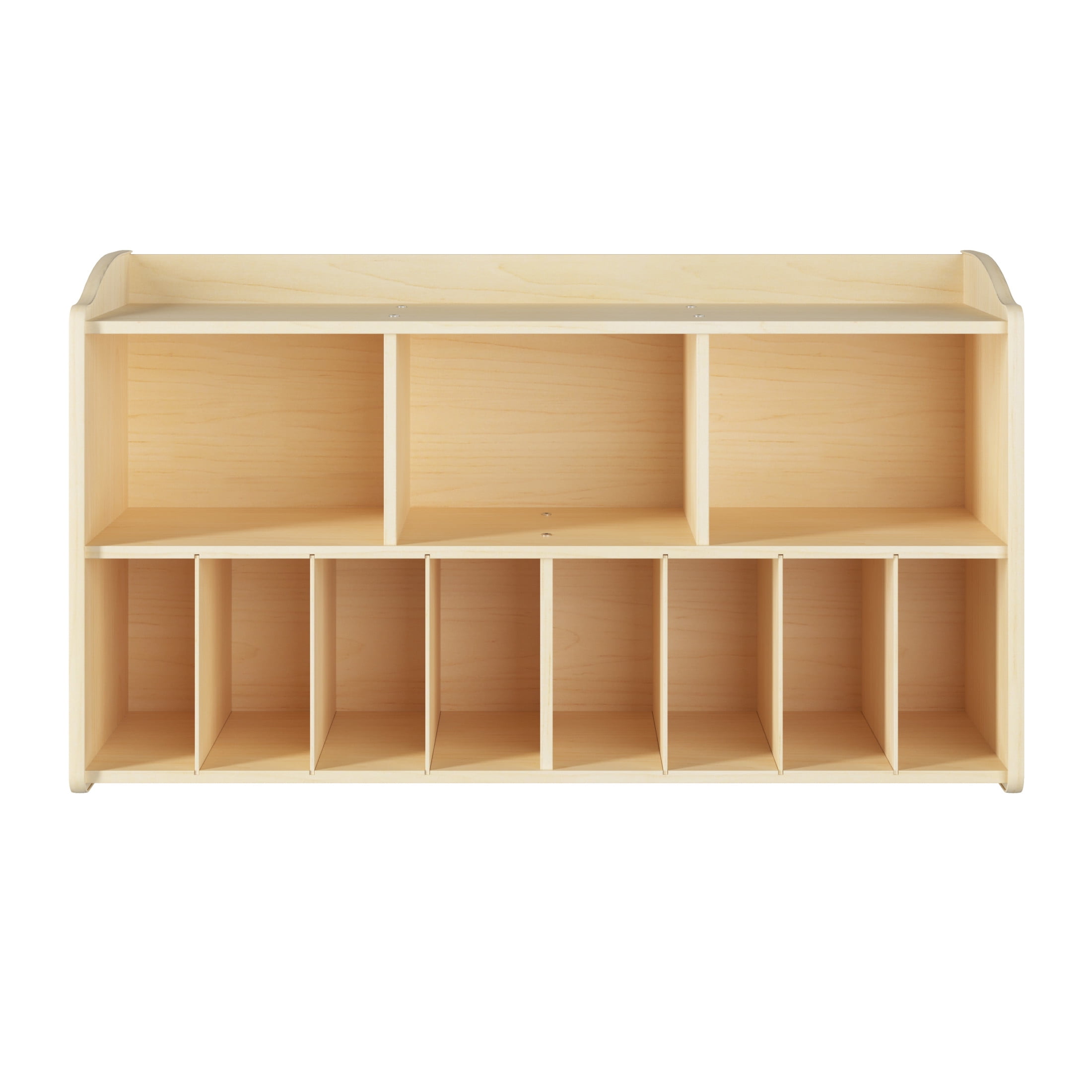 Foundations Wall Mounted Diaper Organizer, 11 Storage Cubbies, Durable Wood, Natural